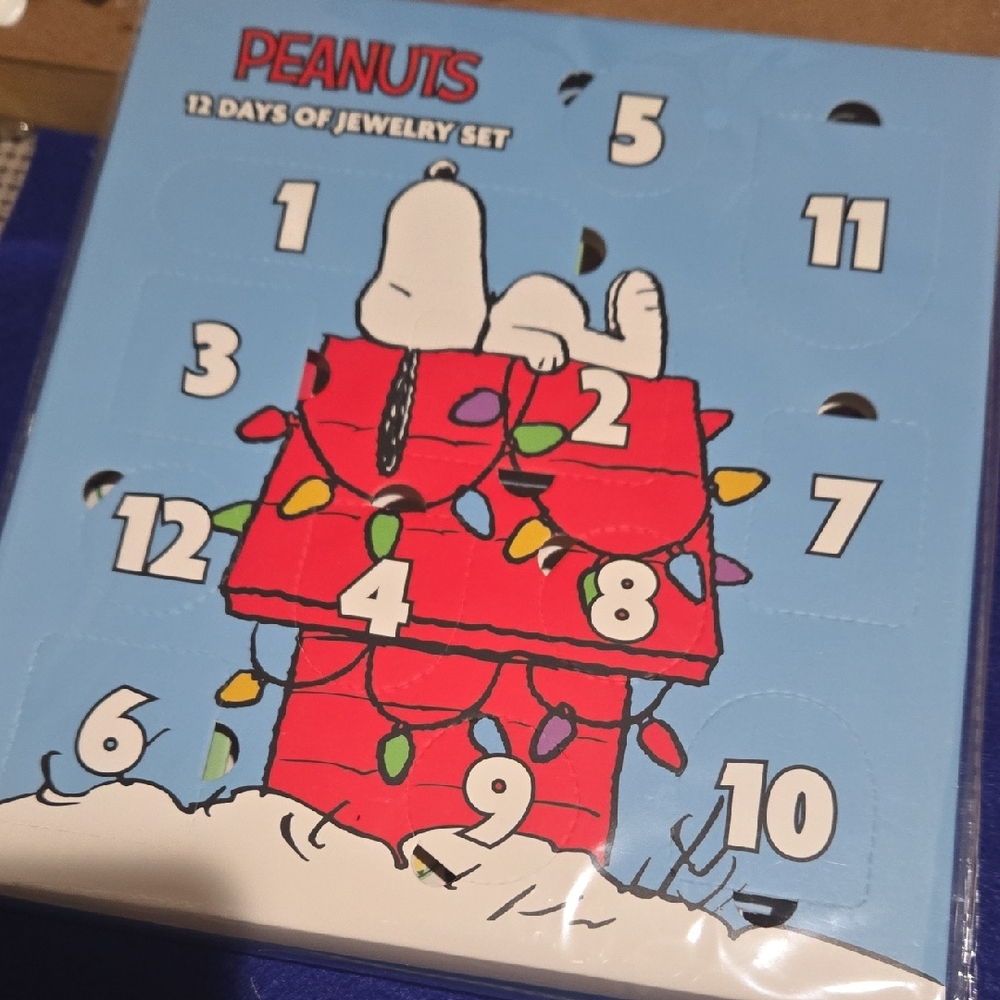 Peanuts 12 Days of Jewelry Set - Red and Blue